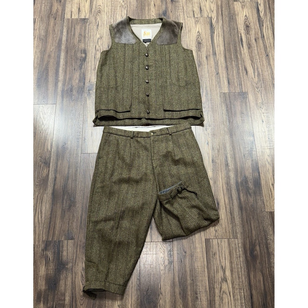 Dunn's Wool Hunting Field Vest & Pants Estate Collection Made in Scotland XL